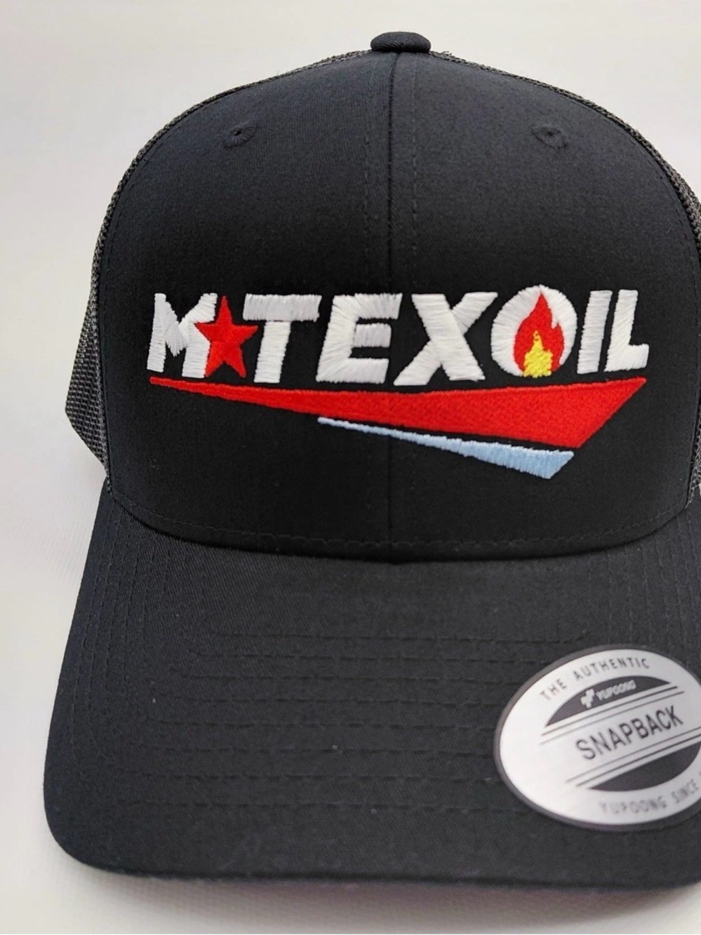 M Tex Oil Hat Cap MTEX Embroidered Mesh Snapback Trucker
